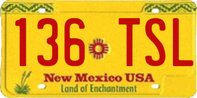 NM license plate 136TSL