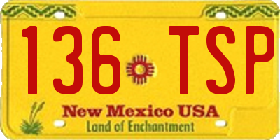 NM license plate 136TSP