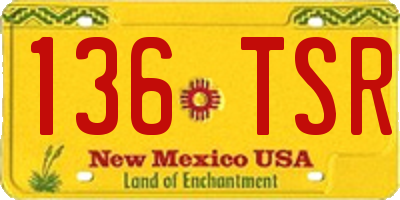 NM license plate 136TSR