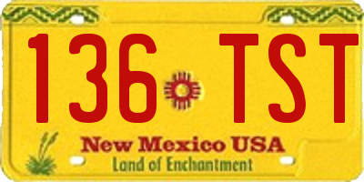 NM license plate 136TST