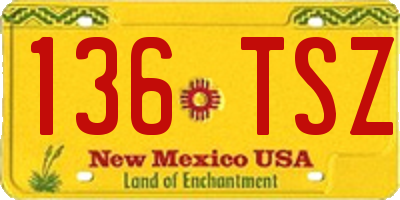 NM license plate 136TSZ