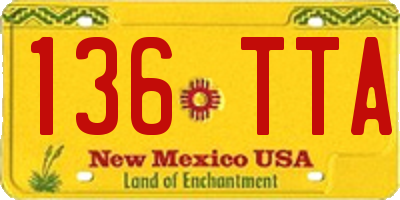 NM license plate 136TTA
