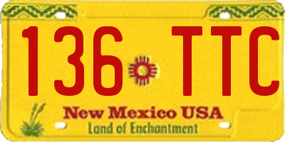 NM license plate 136TTC