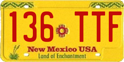 NM license plate 136TTF
