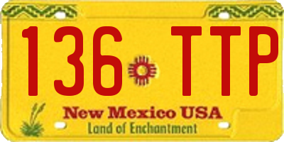 NM license plate 136TTP