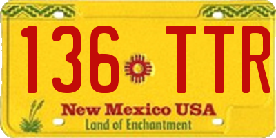 NM license plate 136TTR