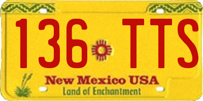 NM license plate 136TTS