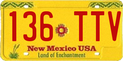 NM license plate 136TTV