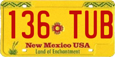 NM license plate 136TUB