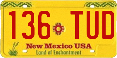 NM license plate 136TUD