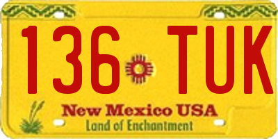 NM license plate 136TUK