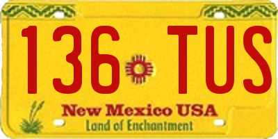 NM license plate 136TUS