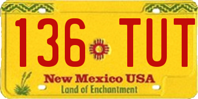 NM license plate 136TUT
