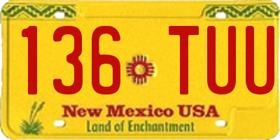 NM license plate 136TUU