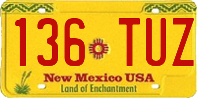NM license plate 136TUZ
