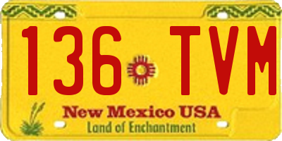 NM license plate 136TVM