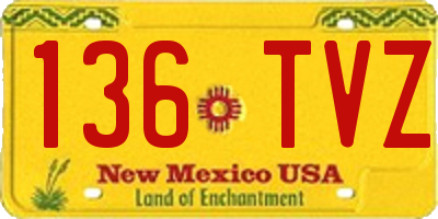 NM license plate 136TVZ