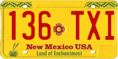 NM license plate 136TXI