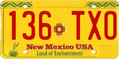 NM license plate 136TXO
