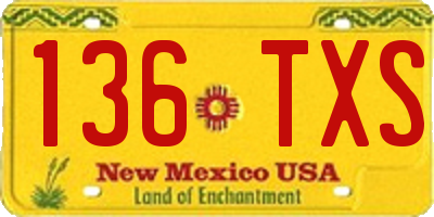 NM license plate 136TXS