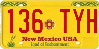 NM license plate 136TYH