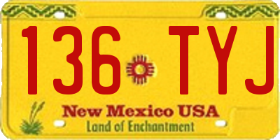 NM license plate 136TYJ