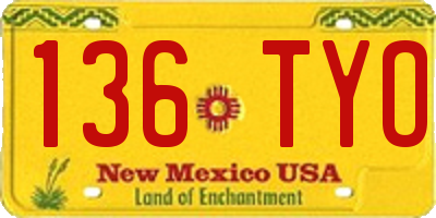 NM license plate 136TYO