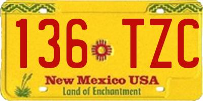 NM license plate 136TZC