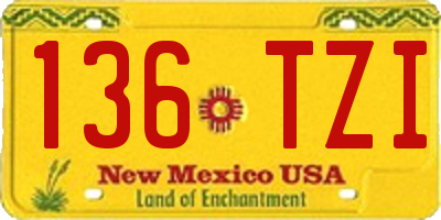 NM license plate 136TZI