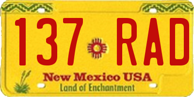 NM license plate 137RAD