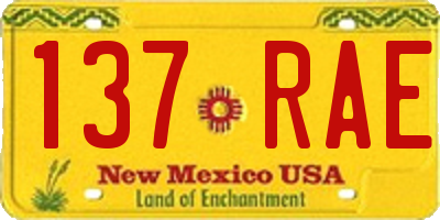 NM license plate 137RAE