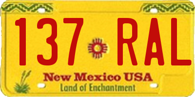 NM license plate 137RAL