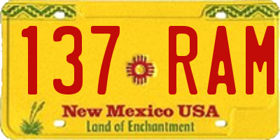 NM license plate 137RAM