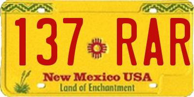 NM license plate 137RAR
