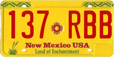 NM license plate 137RBB