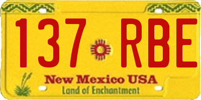 NM license plate 137RBE