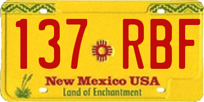 NM license plate 137RBF