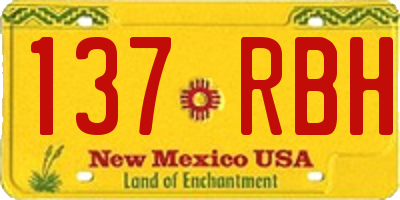NM license plate 137RBH