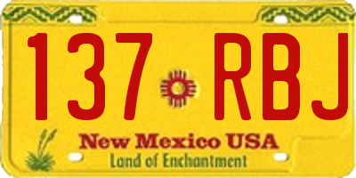 NM license plate 137RBJ