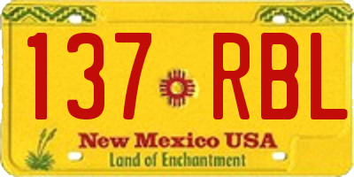 NM license plate 137RBL