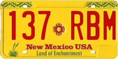 NM license plate 137RBM
