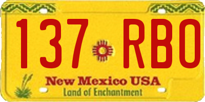 NM license plate 137RBO
