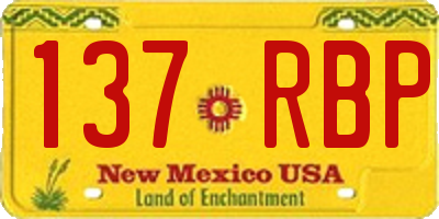 NM license plate 137RBP