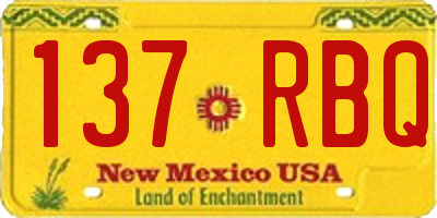 NM license plate 137RBQ