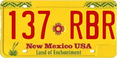 NM license plate 137RBR