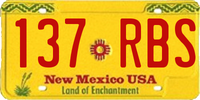 NM license plate 137RBS