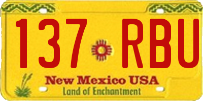 NM license plate 137RBU