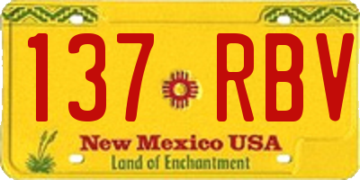 NM license plate 137RBV