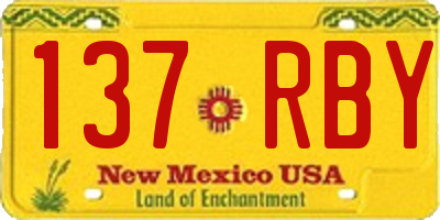 NM license plate 137RBY