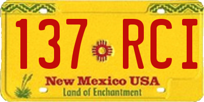 NM license plate 137RCI